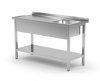 Stół ze zlewem i półką - komora po prawej stronie 800 x 700 x 850 mm POLGAST 212087-P 212087-P